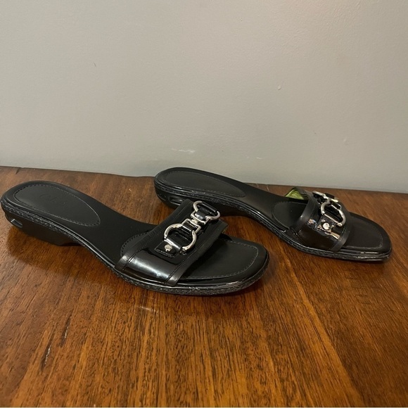 Cole Haan Nike air sandals/slides women size 7 black patent leather. - Picture 1 of 10
